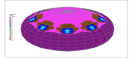 aquarium design tested in revit structures to show stress distribution.