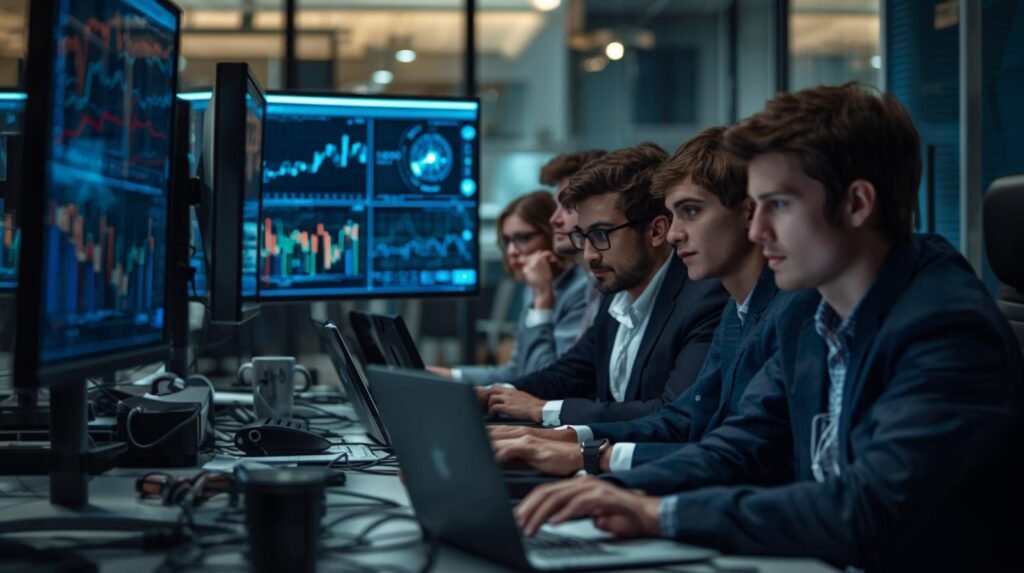 Young bankers using AI tools at Morgan Stanley and Bank of America