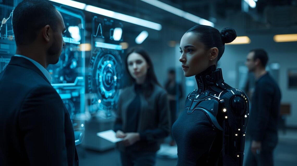 GPT-5 AI helping American workers in a modern office