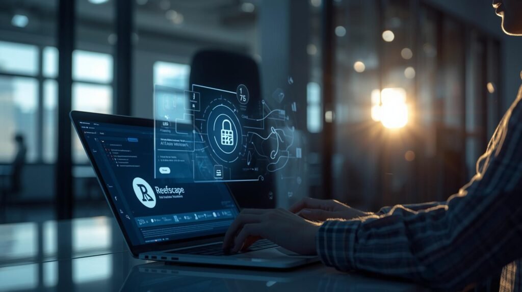 AI driven productivity shown through holographic data in a real American home office