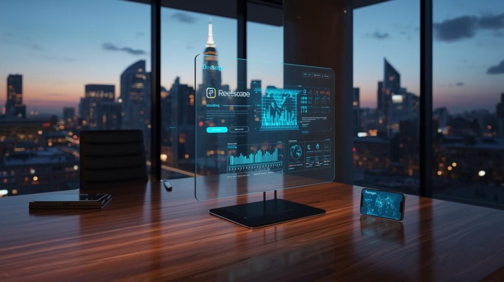 Reefscape branded AI dashboards showing analytics and automation for US real estate agents